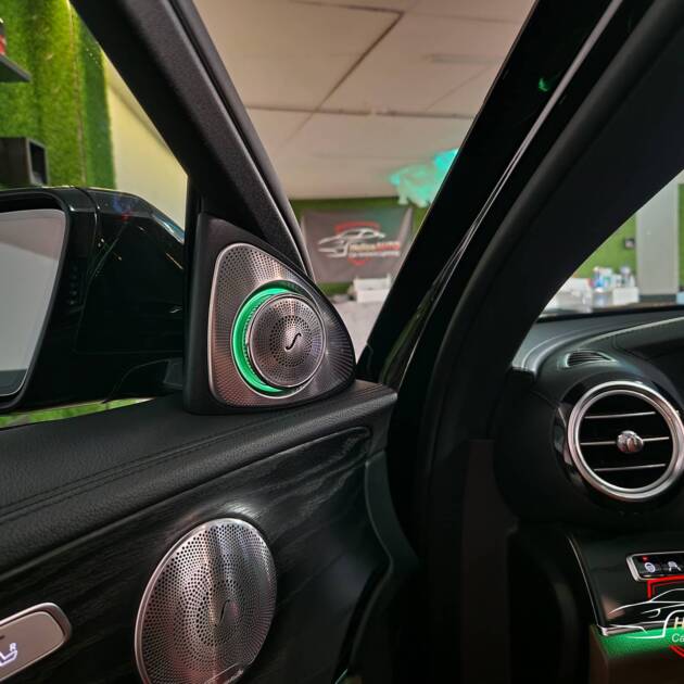 3D Burmester rotary говорители, Burmester говорители Mercedes W205, аудио система за Mercedes W205, Burmester говорители за автомобил